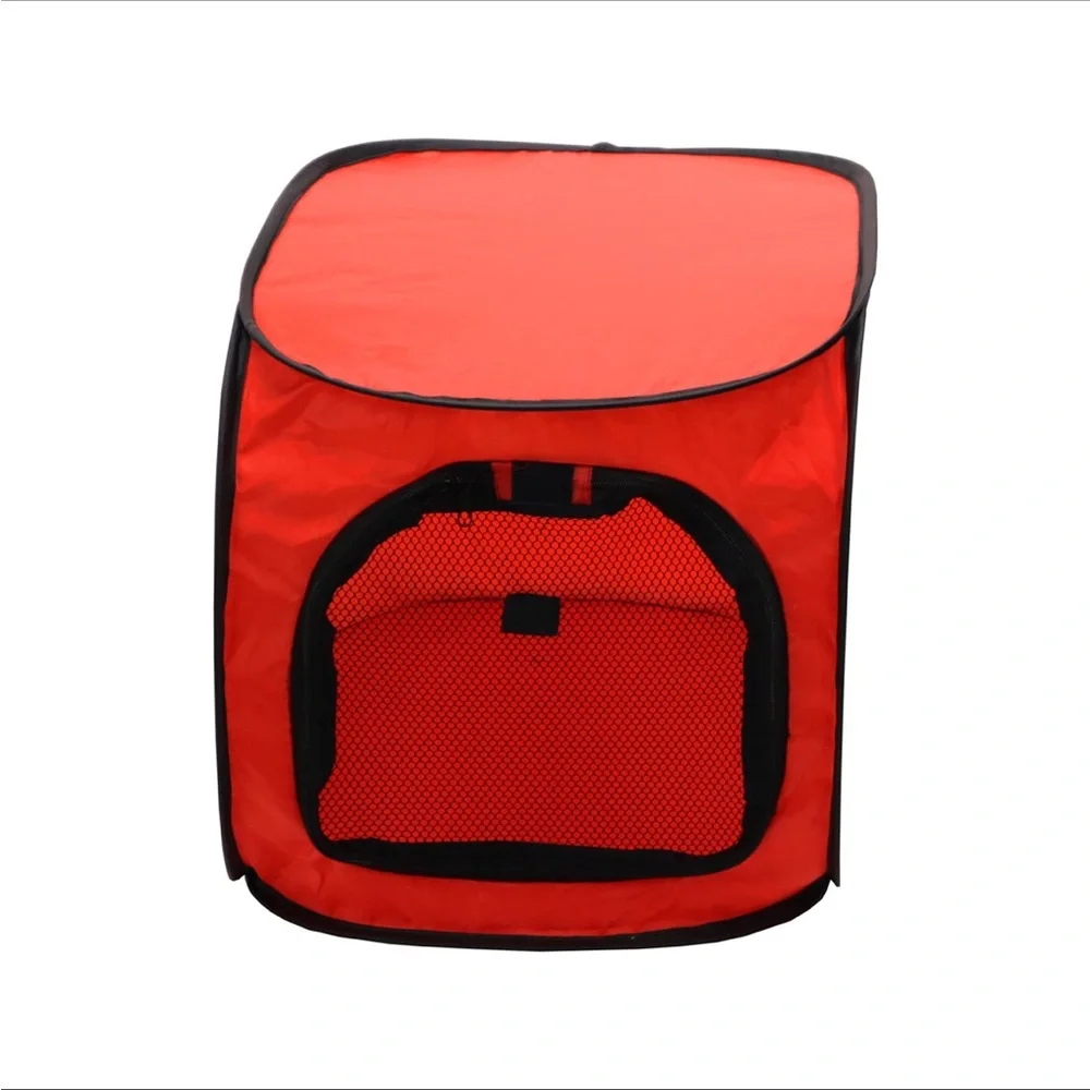 Portable Dog Crate Pop Up Easy Transport Pet Cage Dogs Flat Fold Medium Red